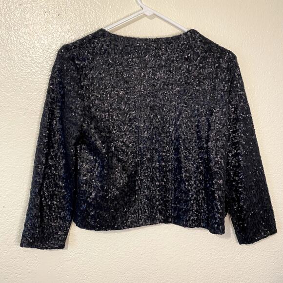 Velvet By Graham & Spencer Black Razi Sequin Blazer Jacket Size Medium - Picture 7 of 8